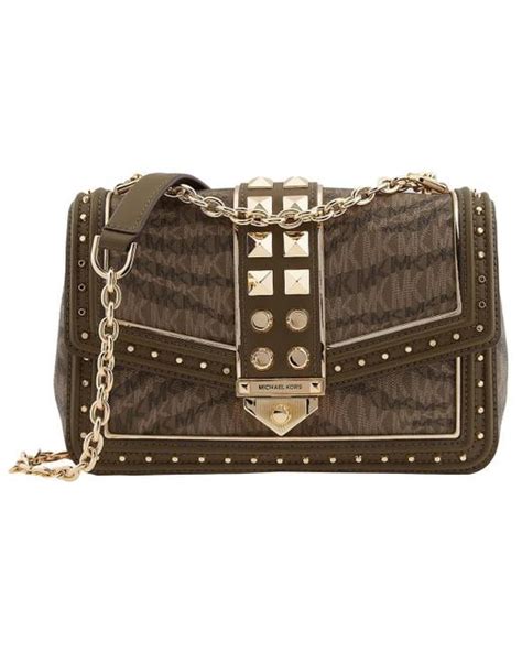 michael kors soho large animal print logo shoulder bag|SoHo Large Studded Logo Shoulder Bag .